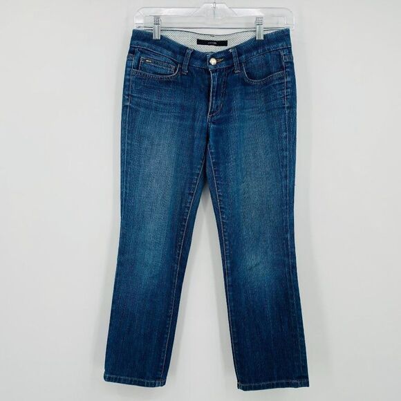 Joe's Jeans Size 26 Medium Wash Honey Crop Straight Leg Jeans Mid Rise - Picture 1 of 9